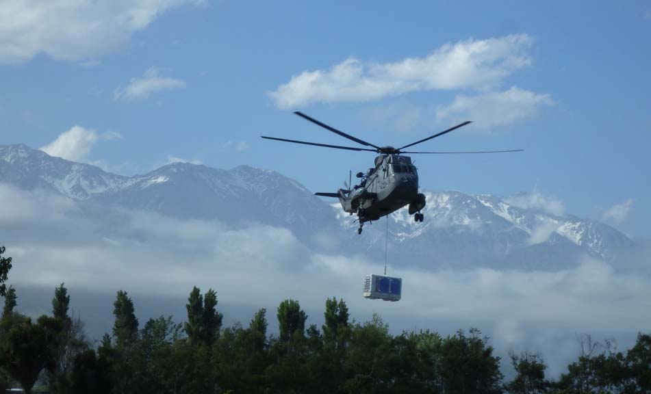 BBA Pumps BA150E airlifted by military helicopter